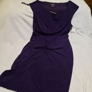 Connected Apparel Asymmetrical Purple Dress